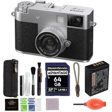Fujifilm X Half Digital Camera Silver Bundle with 64GB SD Card More