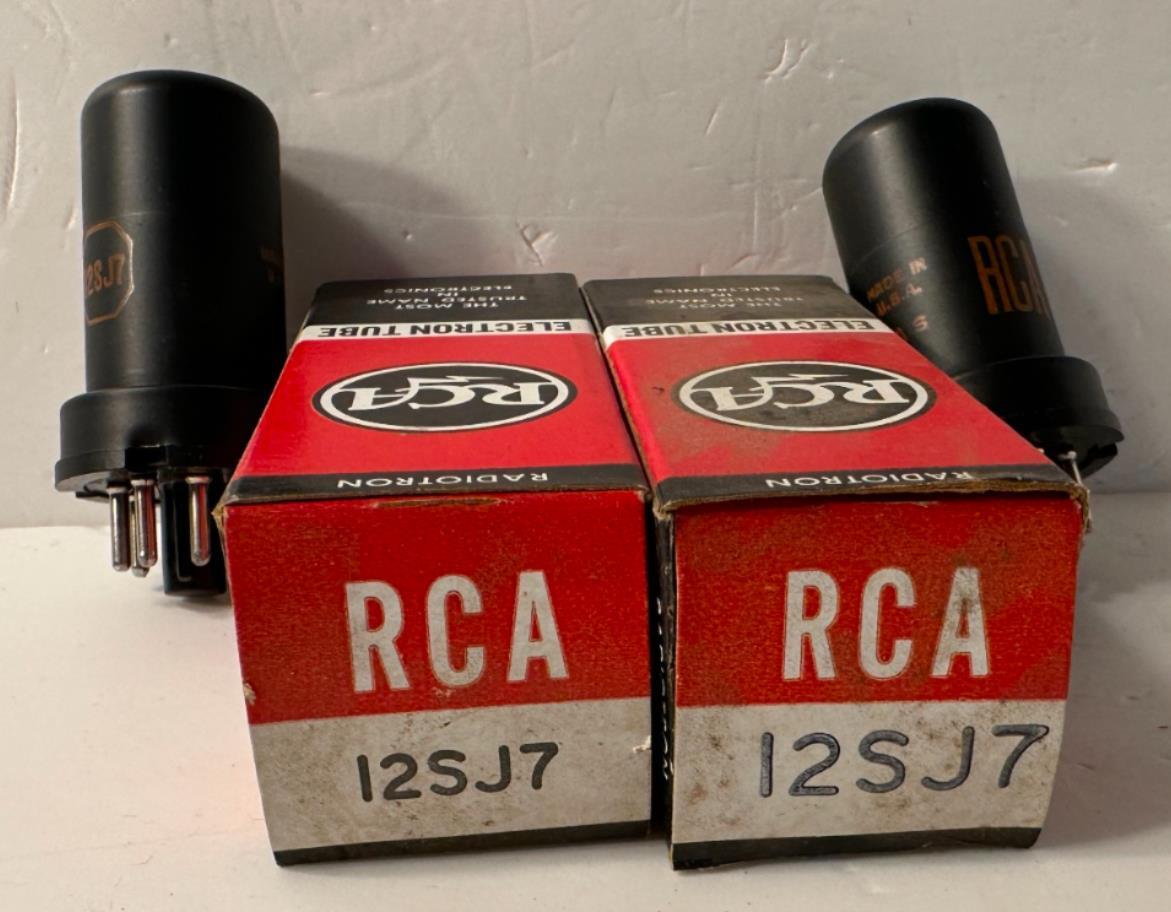 Lot of 2 NIB RCA 12SJ7 Radiotron Audio Amplifier Electron Vacuum Tubes