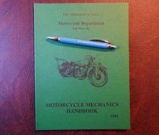 Harley parts NEW 1943 Armored School Motorcycle dept mechanics handbook WLA †
