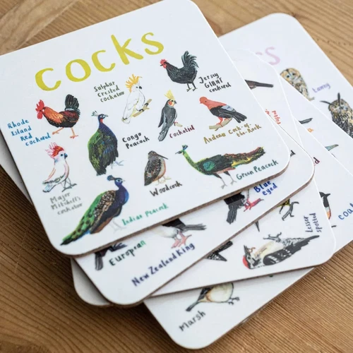 Set of 6 Bird Pun Coasters Funny Coasters for Drinks Kitchen Bar Decoration Gift - Picture 9 of 14