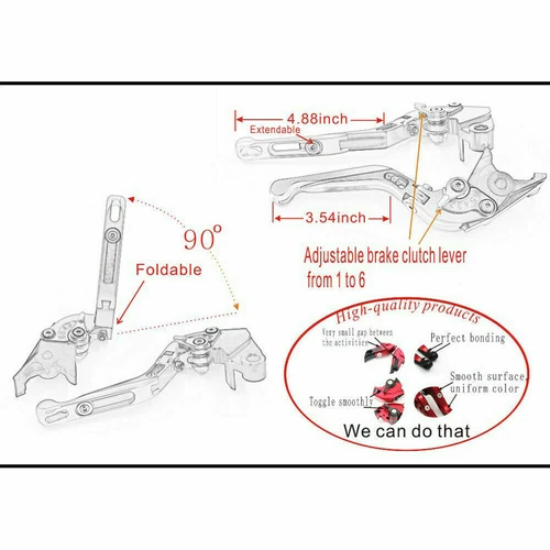 Brake Clutch Levers Handbar End Grips Motorcycle For SUZUKI GSX-S750 2011-2018 - Imagen 4 de 19
