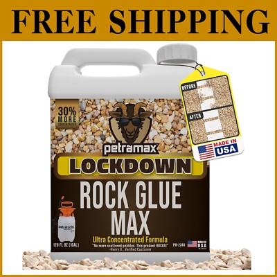 Pet-Safe 1 Gallon Max Rock Glue for Landscaping - Strengthens Gravel & Pebbles=^