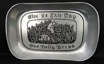 RWP Wilton Armetale Give Us This Day Our Daily Bread Pewter Wheat Plate