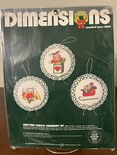 NOS 1984 Dimensions Counted Cross Stitch Christmas Cameos Ornament Kit 8316