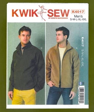 NEW! Men's Jackets Sewing Pattern ~ Raglan Sleeves (Sizes S-XXL) Kwik Sew 4017