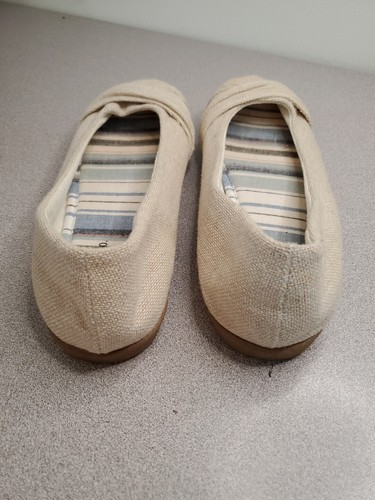 Roebuck Co Shoes Womens Sz 8 M Brynn Natural Beige Woven Fabric Flats Slip On - Picture 3 of 6
