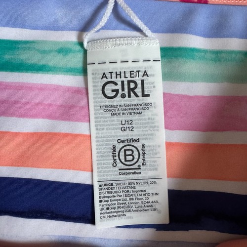 NEW Athleta girl reversible bikini bottoms (no top) Kids size 12 peach/rainbow - Picture 5 of 9