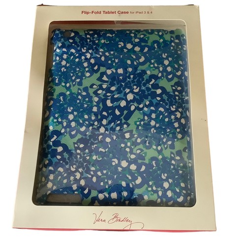 Étui pour tablette rabattable Vera Bradley pour iPad 3 & 4 fleurs bleu - Photo 1 sur 4