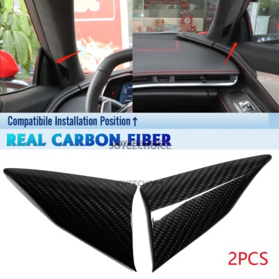 Carbon Window A-Pillar Frame Trim for Chevy Corvette C8 Stingray Coupe Z06 Z51