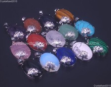 Collana con ciondolo Reiki ovale in pietra preziosa naturale con albero...