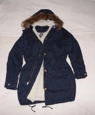 Women's Abercrombie & Fitch Fur Sherpa Parka Hoodie Jacket Size Medium Rrp £200