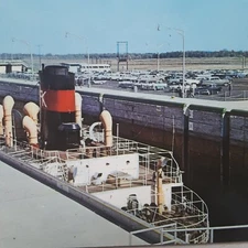 Freighter Ship In Eisenhower Lock St. Lawrence Seaway Massena, New York Postcard