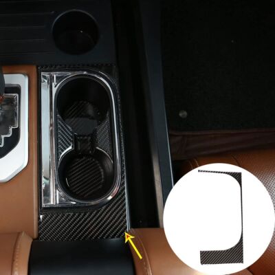 For Toyota Tundra Carbon Fiber Car Central Armrest Cup Holder Cup Trim 2014-2021