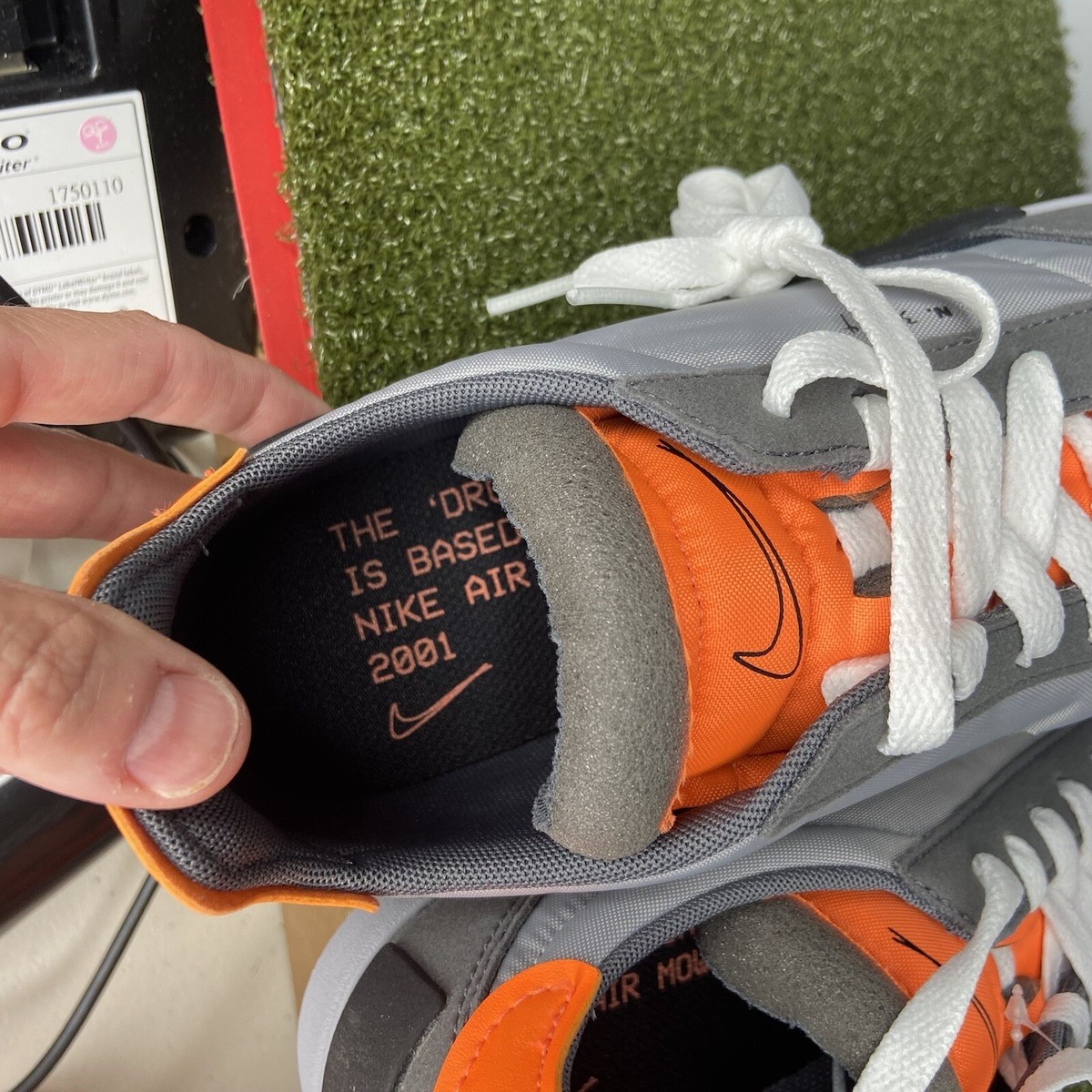 NIKE Drop-Type LX Total Orange Athletic Sneaker Men\'s 6 Wolf‎ Gray AV6697-002 Nike Drop Type LX Wolf Grey/Total Orange/Dark Grey/Black  main image 4