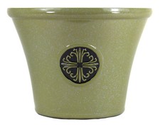 Garden Elements Logo Large Plastic Modern Planter, Lime Green, 14.75"