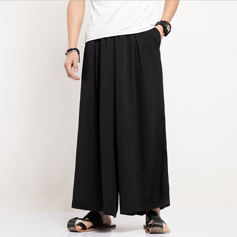 Japanese Men's Harem Pants Swing Skirt Trousers Loose Dance