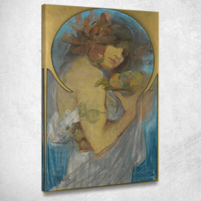 Studio Per La Frutta Alphonse Mucha, amu112 Leinwandbild