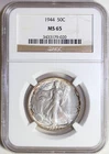 1944 P Walking Liberty Half Dollar NGC MS65, Lustrous Gem