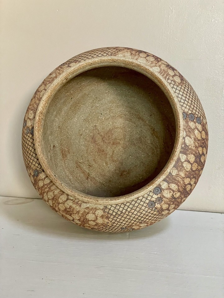 1989 Don McWhorter Snake Skin Studio Art Pottery Vase Carrollton
