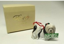 Lhasa Apso Noel Dog Fine Porcelain Christmas Ornament DNC New