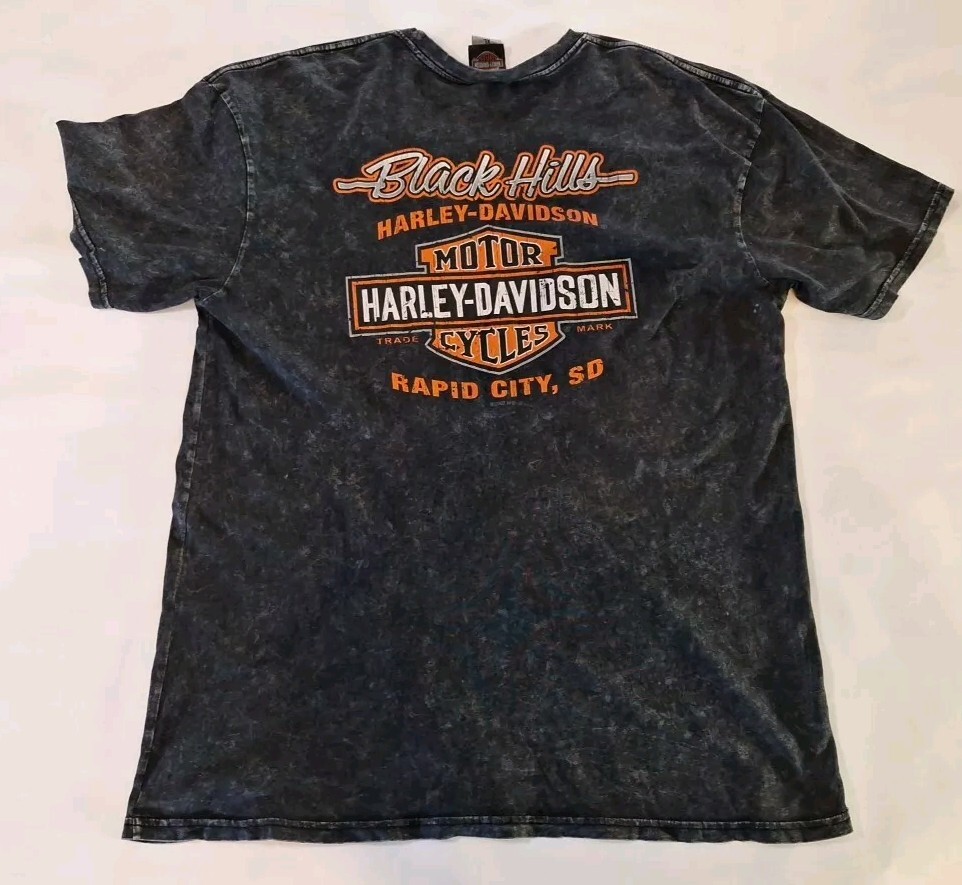 Harley Davidson Acid Washed Orange Font | Sturgis Black Hillls