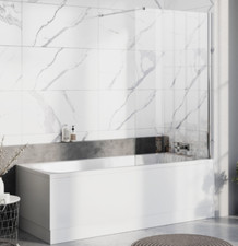Frameless Glass Chrome Shower Bath Screen 950mm