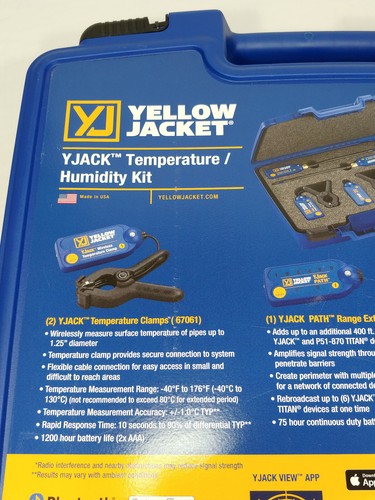 Yellow Jacket 67071 YJACK Temperature & Humidity Kit, 2 Clamps, 2 Psych, 1 Path - Picture 2 of 4