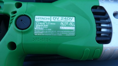 Hitachi DV 24DV 2 speed Hammer Drill Cordless 24 volt w/case EUC - Picture 6 of 14