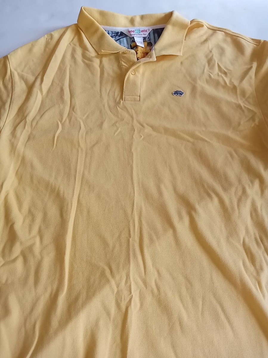 ECKO UNLTD パイル地 オーバーサイズポロシャツ Ecko Unltd. Mens XL Yellow Short Sleeve Polo Shirt blemish