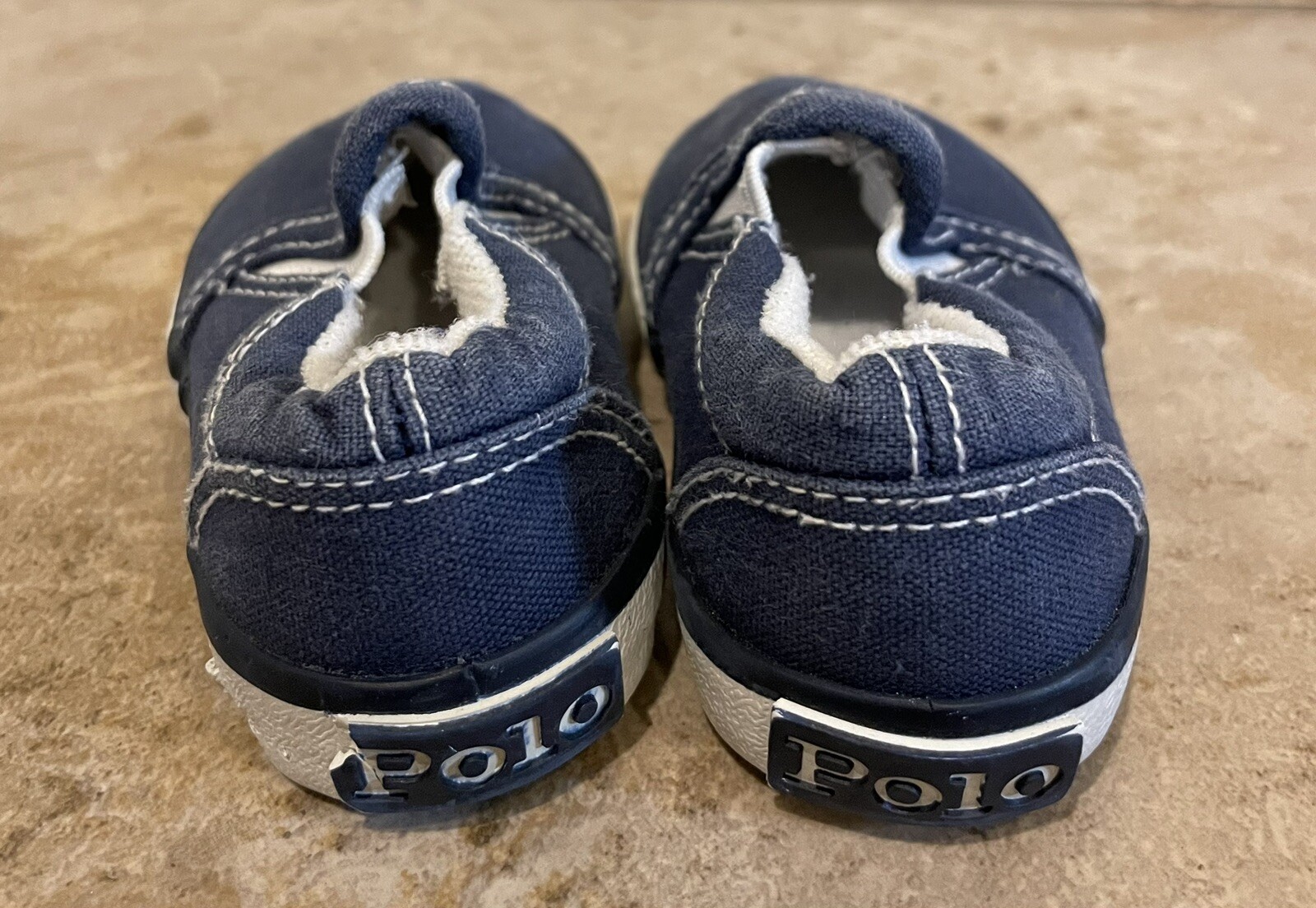 Polo Ralph Lauren Pony Sneakers Slip On Blu Bambino Taglia 2