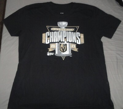BLACK VEGAS GOLDEN KNIGHTS 2023 STANLEY CUP CHAMPIONS T SHIRT TEE MEN SIZE XL
