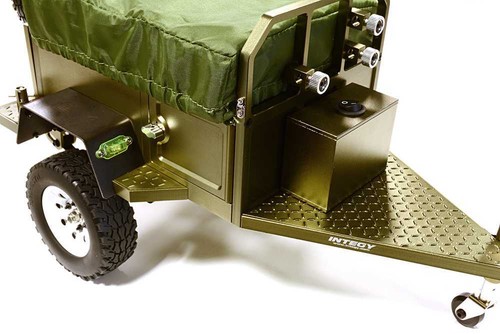 Remolque de campamento modelo realista de aleación con tienda de campaña en la azotea para 1/10 radiocontrol 390x195x175 mm - Imagen 5 de 6