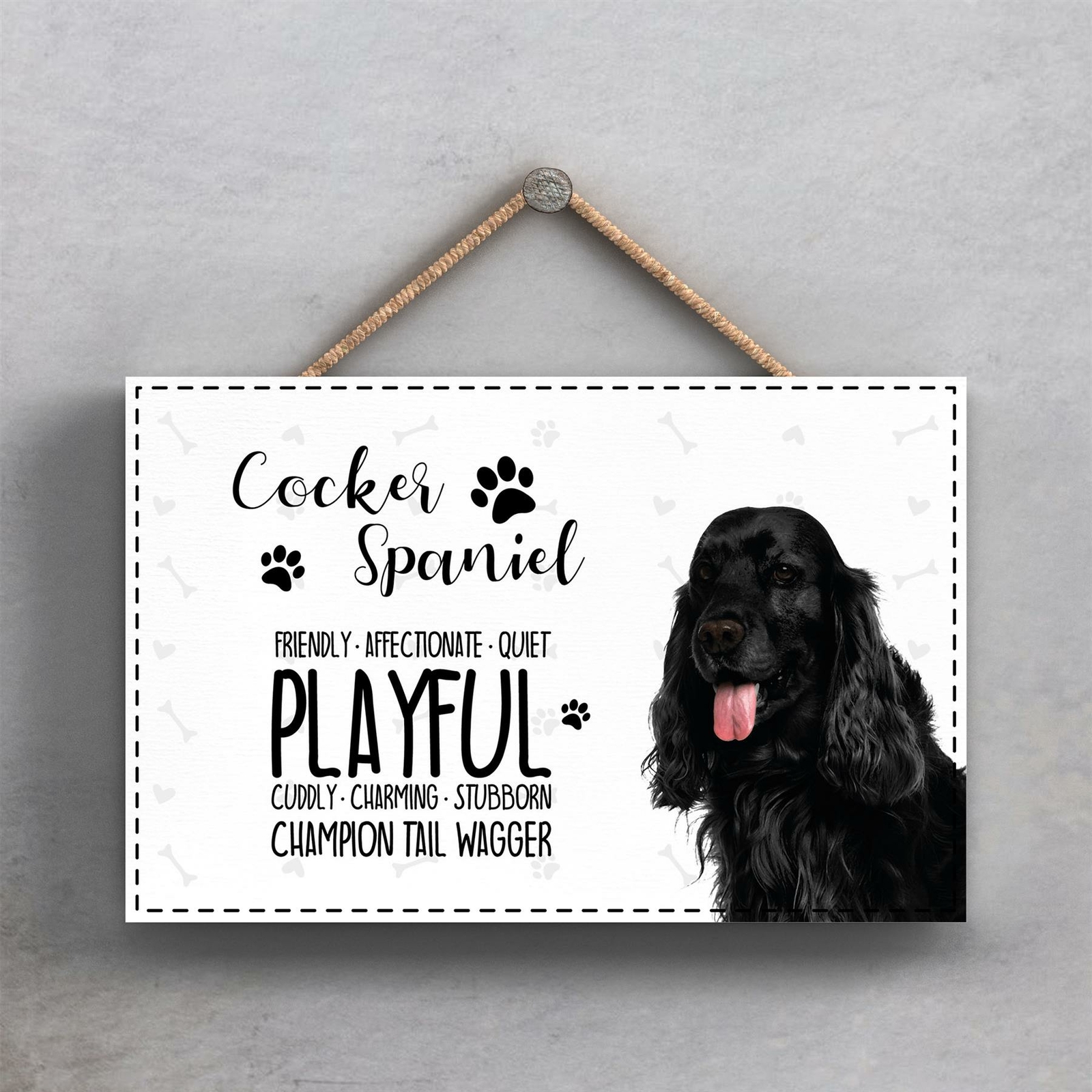 Pets & Paws - Rope Plaque Black Cocker Spaniel Characteristics