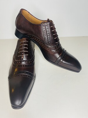 italian brown dress shoes Wingtip Captoe Classy Brown Italian Leather Shoes