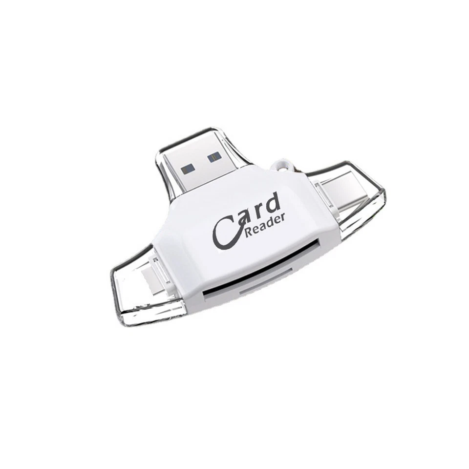 4-in-1 SD/TF Card Reader Micro SD USB 2.0 OTG Adapter For iPhone 13 Pro Max Mini - Image 3 of 4