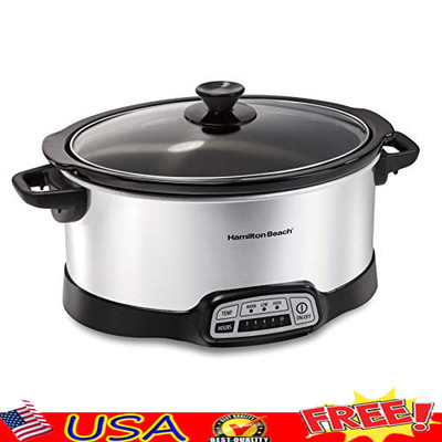 Programmable Slow Cooker 7 Quart Easy Cleanup 15 Cooking Options Family Meals US