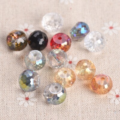 10 Stck 12mm Rondell Trommel Runden Facettiert Kristallglas  Lose Abstandsperlen