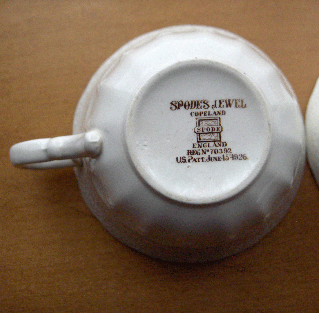 Spode Jewel 2 cup sets~Copeland Spode~1926~made in England-No