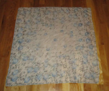 Vintage Blue Gray White Polka Dots Abstract Silk/Silk Blend Square Scarf 30"