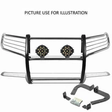 Black Horse 17H151402MSS-PLB SS Grille Guard w/LED for 16-22 Honda Pilot