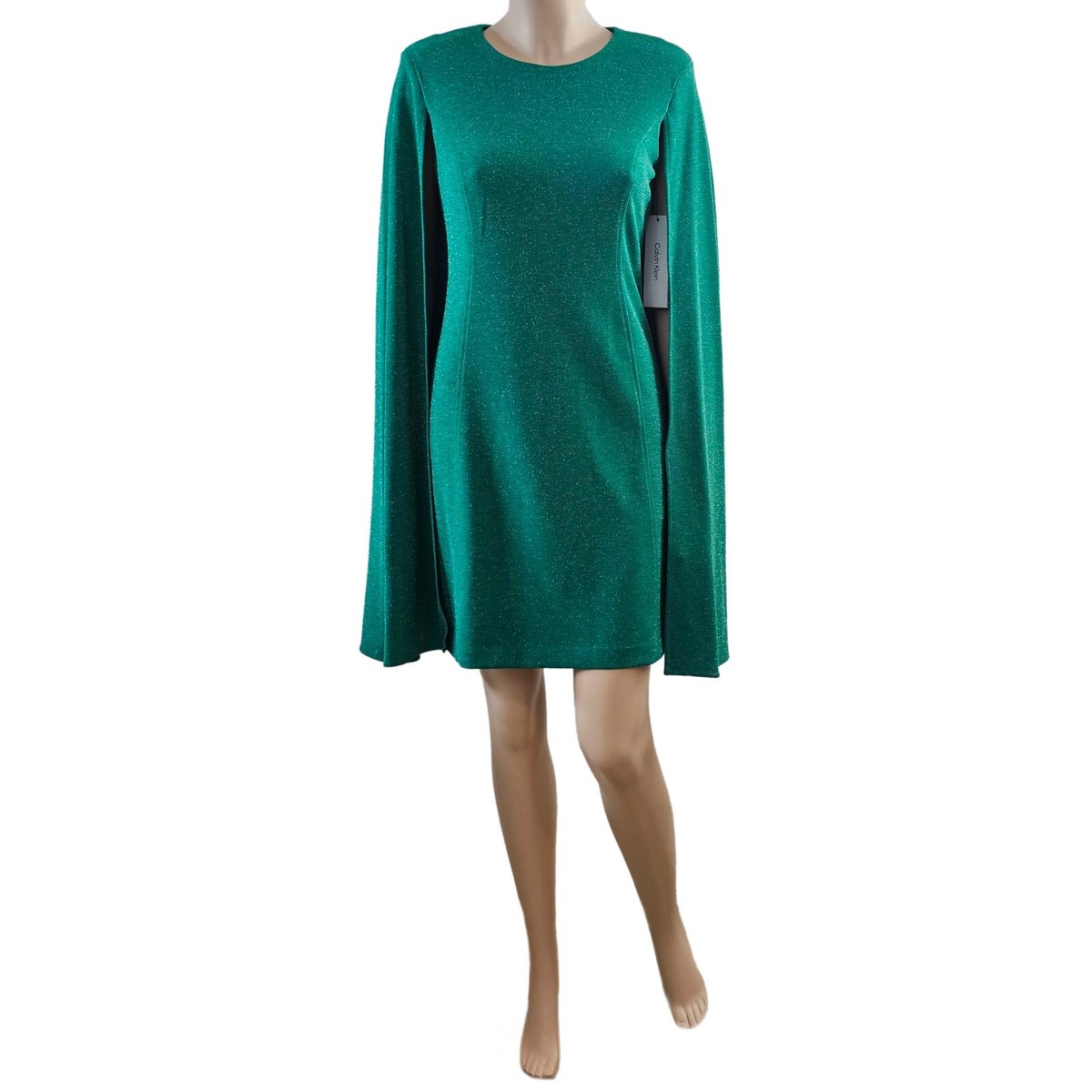 Calvin Klein Women's sheath Dress cape sleeves Green Size 4 NWT | eBay