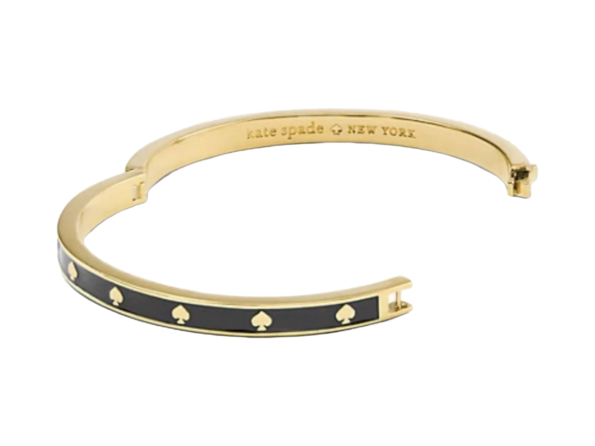 Kate Spade - Black and Gold Enamel Hinged Bangle Bracelet 