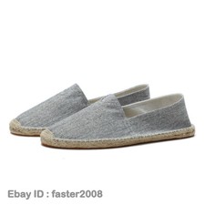 Scarpe uomo tela slip on lavorate a mano punta tonda casual etniche oversize comode