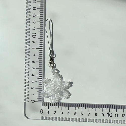 Snowflake Charm Lanyard for Mobile Phones Crystals Beads Keychain Christmas - Zdjęcie 4 z 8