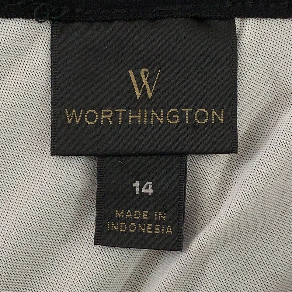 Женская юбка Worthington размер 14 с черным вырезом в полоску сбоку на молнии короткая трапеция - Изображение 2 из 4