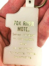 Fox River Motel Seney MI Keychain Vintage Keyring Hotel Advertising  *Hc41