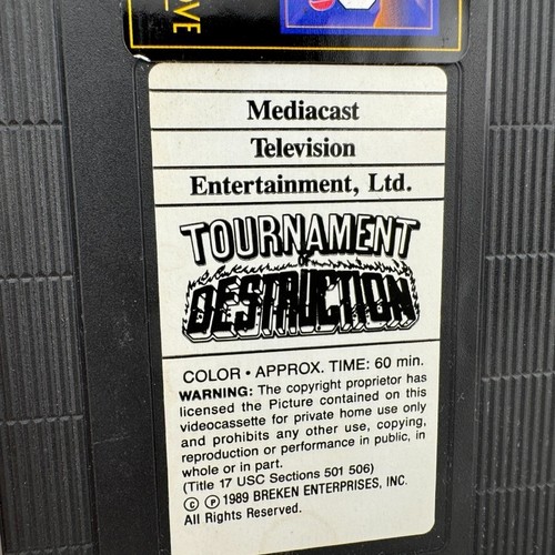 Tournament of Destruction Demolition Derby VHS Tape 1989 - Imagen 2 de 4