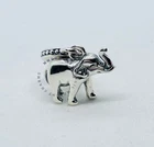 Sterling Silver S925 - Elephant Charm & Gift Pouch - Thailand African Asian