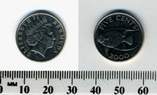 BERMUDA 5 CENTS KM-108 2000 x 1 Pcs Millennium UNC QUEEN QE II ♛ Angel Fish COIN