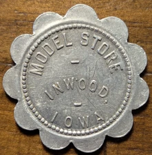 Inwood, Iowa IA Model Store Scalloped Good For 50¢ Trade Token